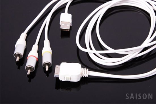 AV out cable for iPod and iPhone